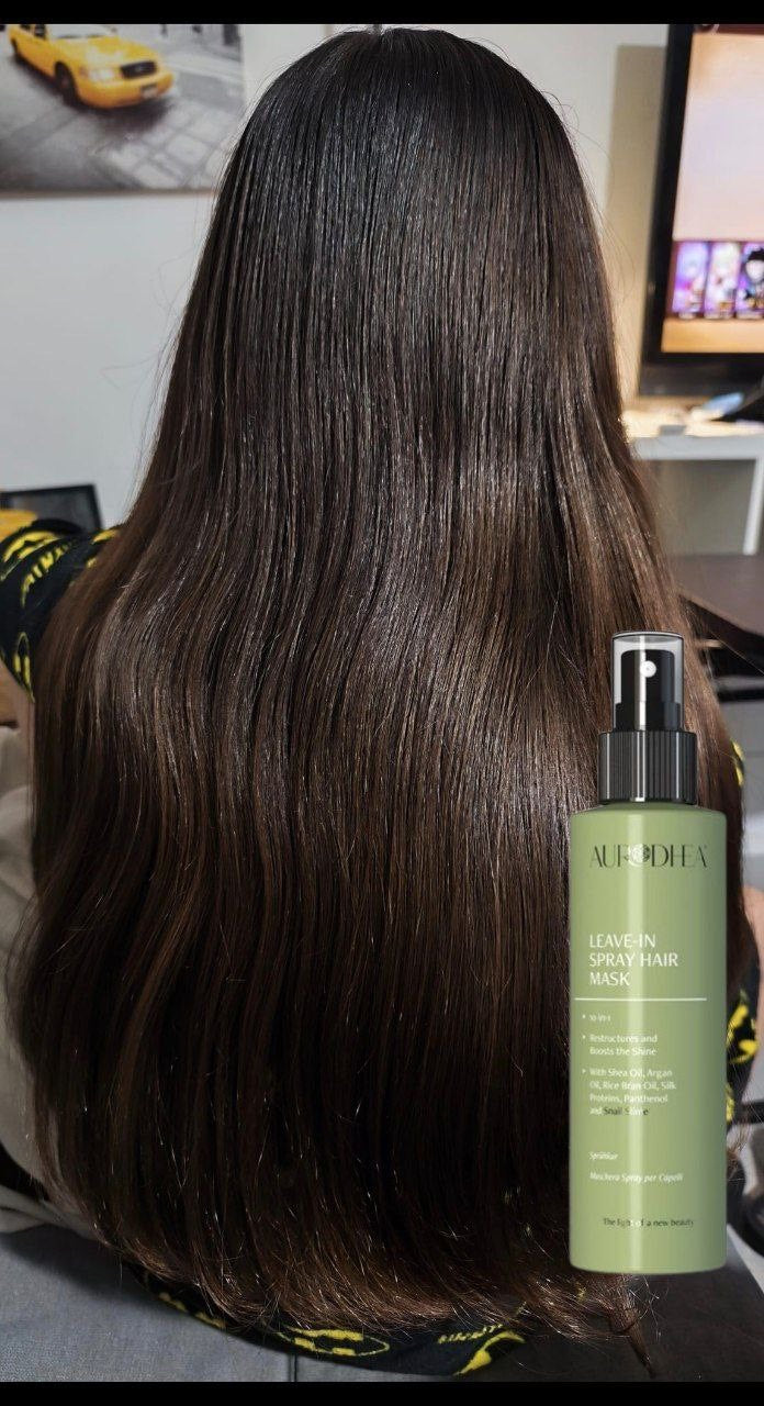 Masque capillaire en spray à la bave d’Escargot 150 ml | Enrichi en huiles de Karité, Argan, son de Riz, Protéines de la Soie et Panthén