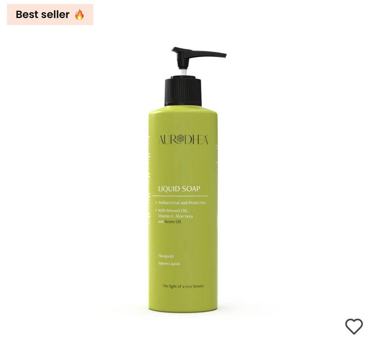 Savon liquide avec huile de Neem 260 ml | Enrichi en huile d’Amande, Aloe Vera et Vitamine E