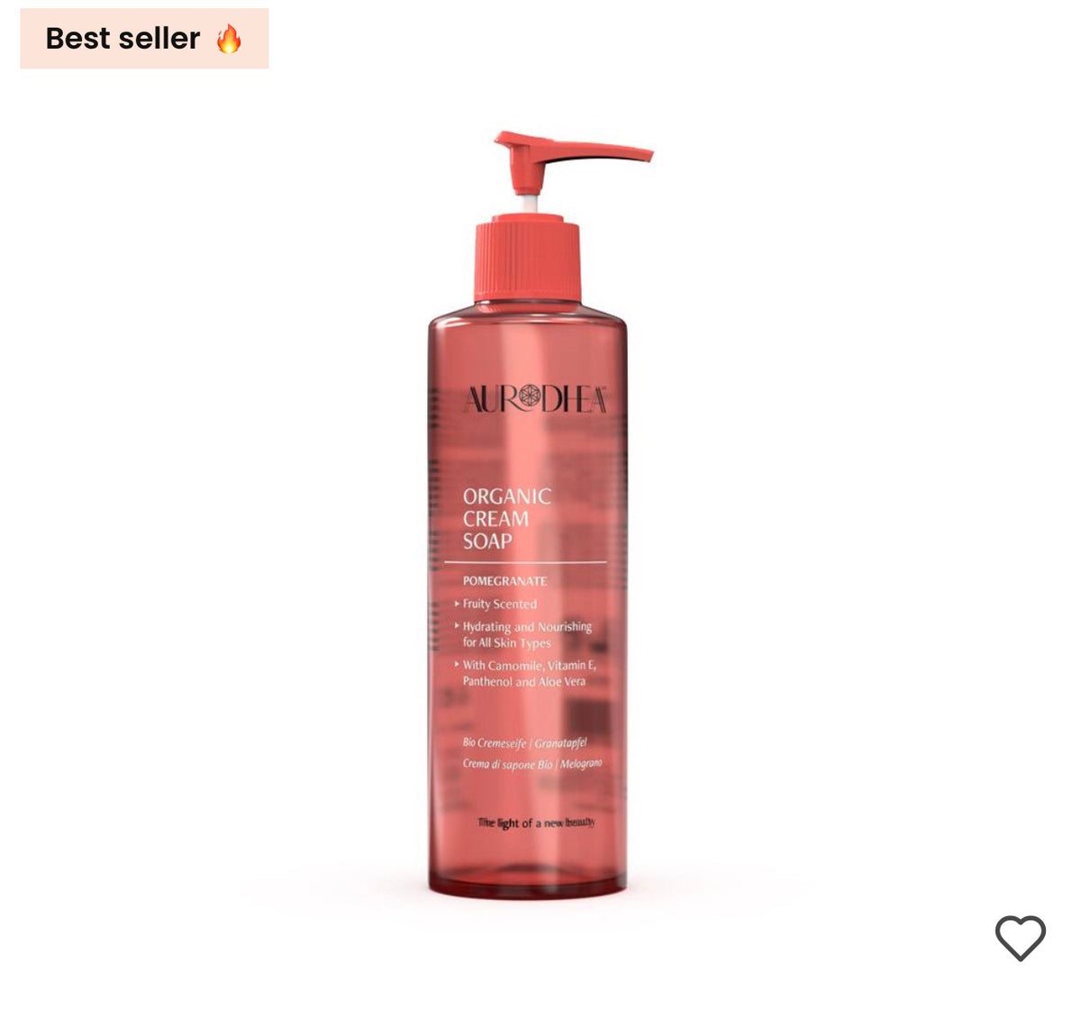 Crème de savon à la Grenade 260 ml | Enrichie en Camomille, Vitamine E, Panthénol et Aloe vera