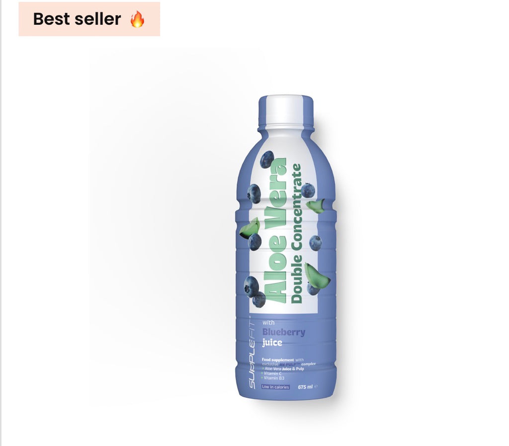 ALOE VERA jus et pulpe avec jus de Myrtille - 675 ml Avec complexe exclusif AV PULP™