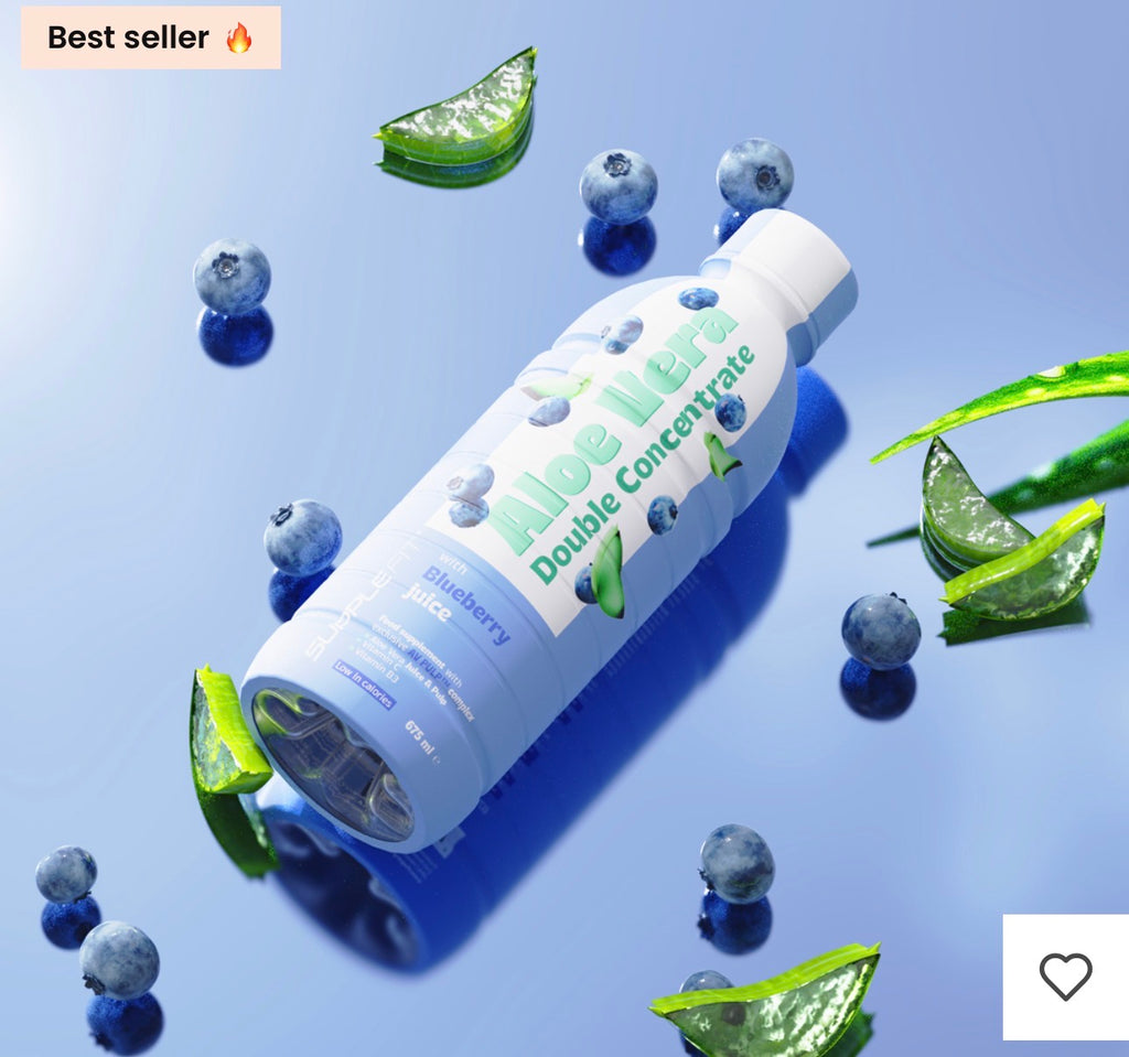 ALOE VERA jus et pulpe avec jus de Myrtille - 675 ml Avec complexe exclusif AV PULP™