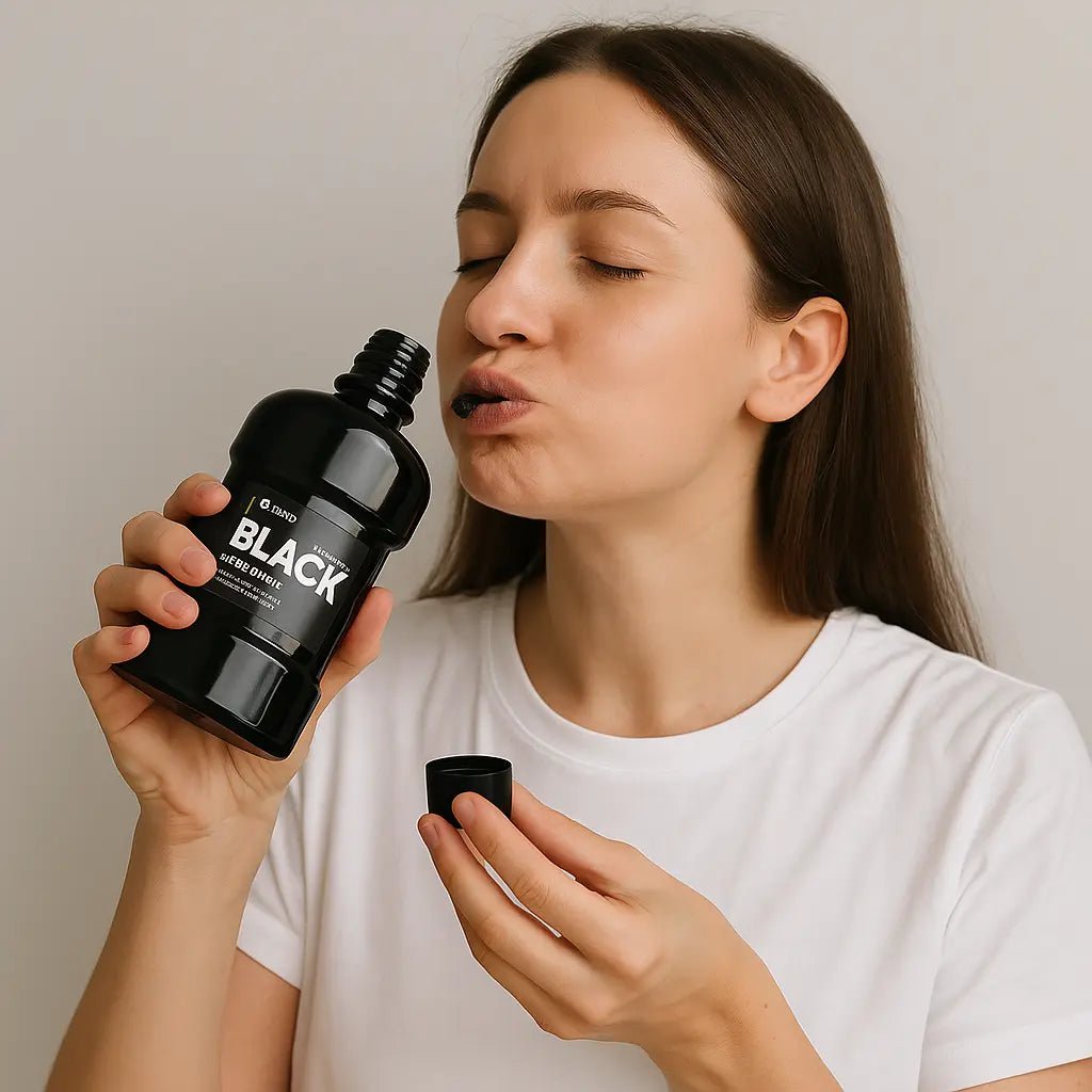 BAIN DE BOUCHE AU CHARBON ACTIF CONTRE TACHES SUPERFICIELLES DES DENTS - 80 ML - ESSENSIA BEAUTY