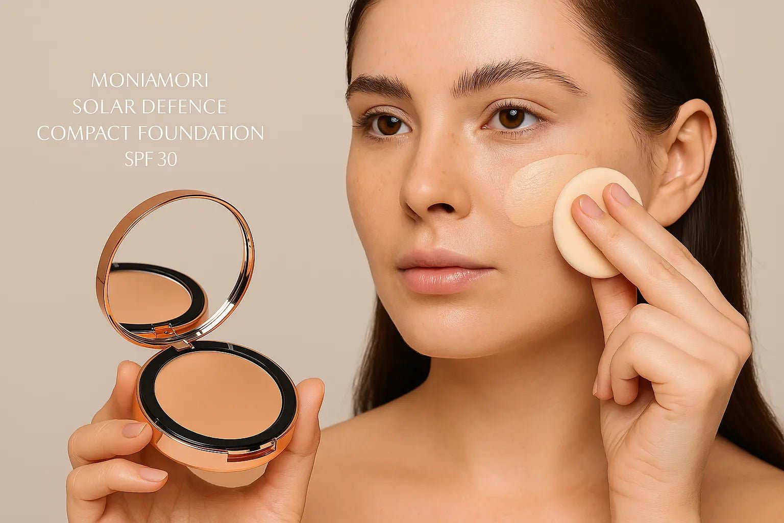 FOND DE TEINT COMPACT SPF30 – COUVRANCE UNIFIANTE & PROTECTION SOLAIRE (TEINTE : CRÈME CARAMEL) - ESSENSIA BEAUTY