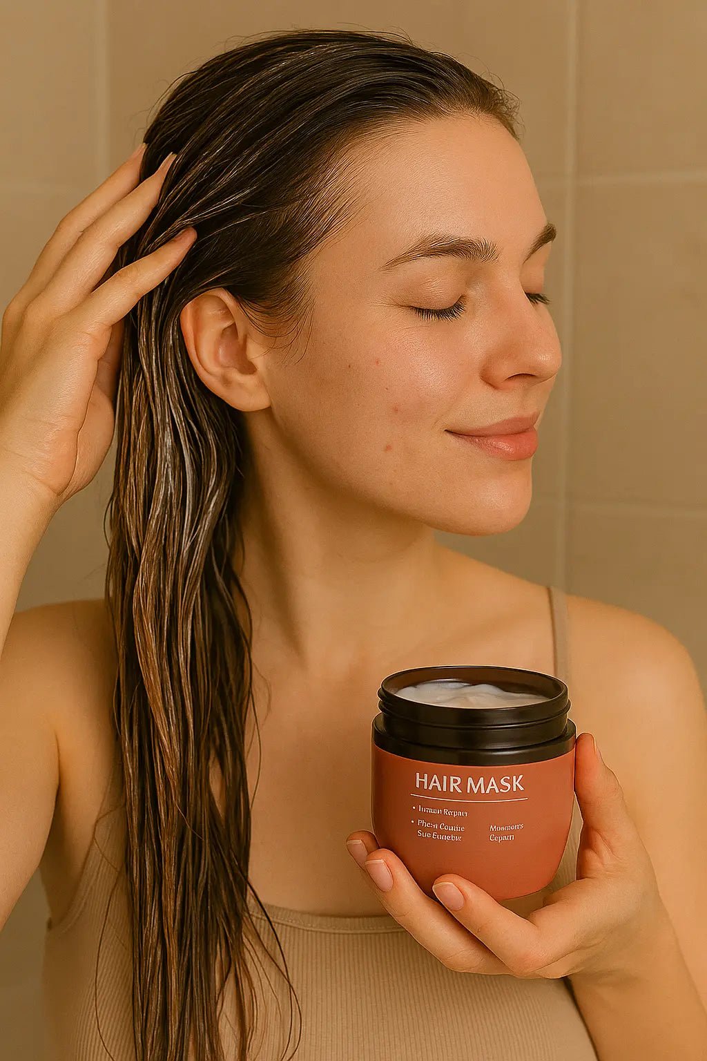 MASQUE CAPILLAIRE DÉMÊLANT À L’HUILE D’ARGAN – RÉPARATEUR, NOURRISSANT & CHEVEUX SOYEUX - ESSENSIA BEAUTY