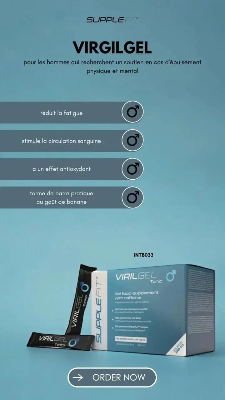 VIRILGEL – BOOSTER D'ÉNERGIE, FORCE MASCULINE & RÉSISTANCE SEXUELLE, LUTTE CONTRE FAIBLESSE SEXUELLE - ESSENSIA BEAUTY